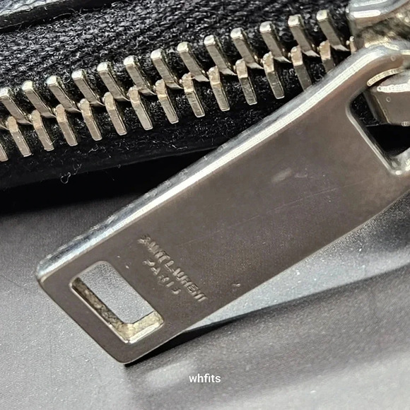 Yves Saint Laurent Black Leather Zipper Portfolio Clutch - Picture 11 of 12